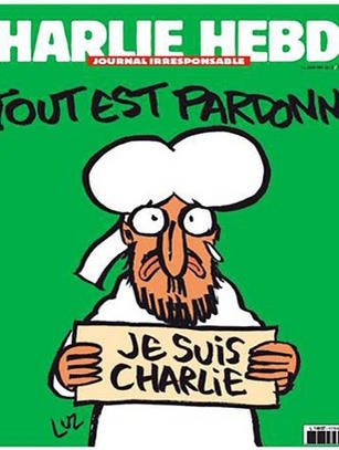 Charlie Hebdo publica caricatura de Mahoma en nueva portada