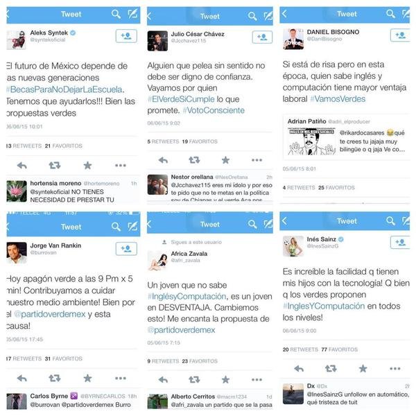 Famosos hacen propaganda a favor del Partido Verde, a un día de la elección
