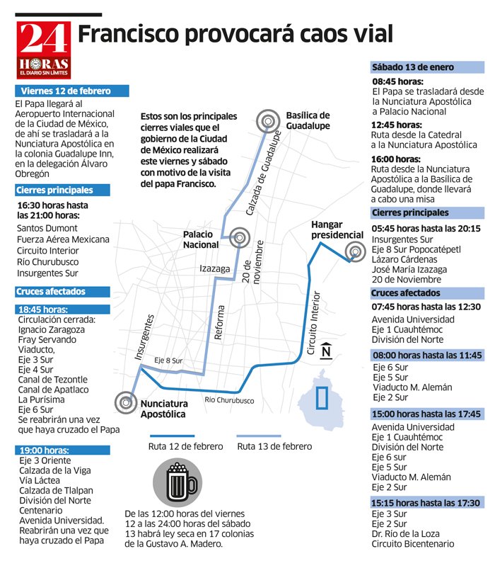 Francisco provocará caos vial