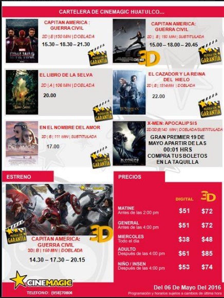 Cartelera Cine Magic