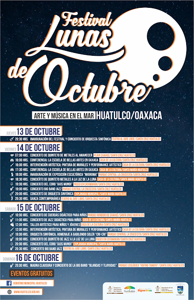 Festival Lunas de Octubre, espectacular presentación cultural en Huatulco