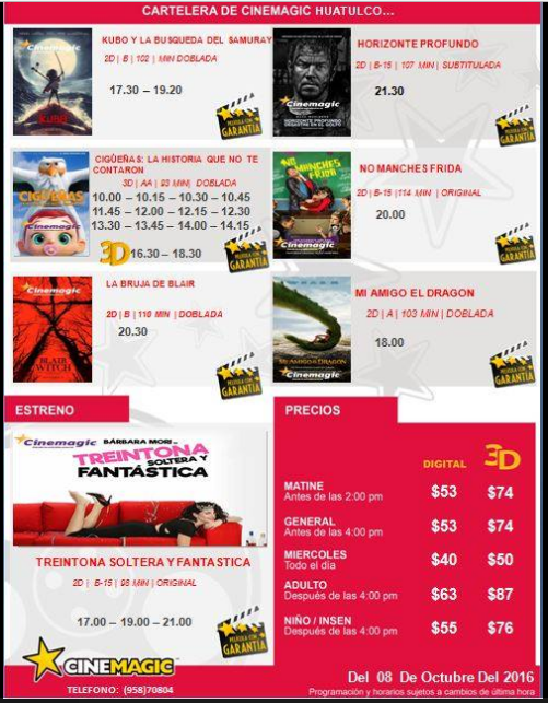 Cartelera Cine Magic