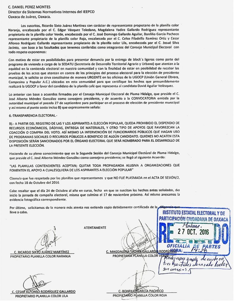 ignora-director-daniel-perez-montes-del-ieepco-denuncia-de-4-candidatos-de-pluma-hidalgo2