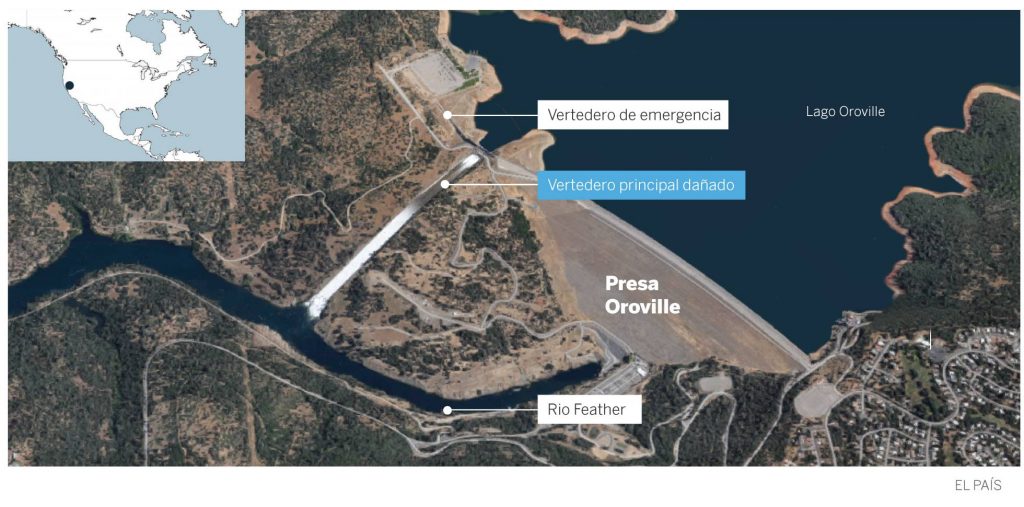 Casi 200.000 evacuados en California por peligro de desbordamiento de la presa de Oroville2