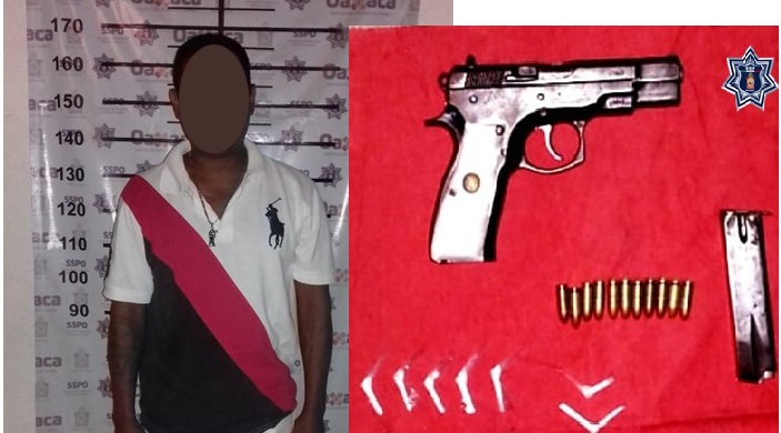Detiene a hombre con droga y arma en Jamiltepec