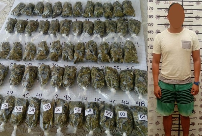 Detenido con mariguana en Colotepec
