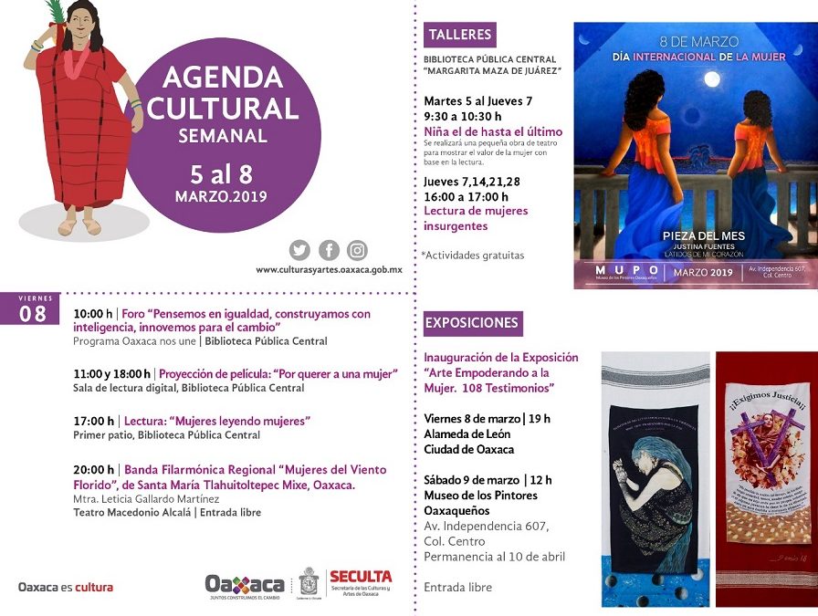 Realiza Seculta semana de actividades culturales por el Día Internacional de la Mujer