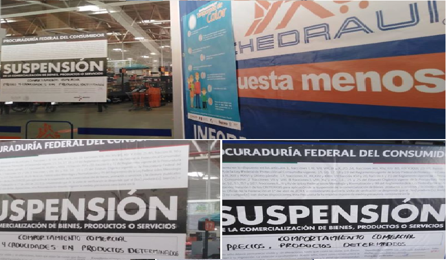 PROFECO coloca sellos de suspensión temporal a la tienda Chedraui y Abarrotes la Mexicana en Huatulco