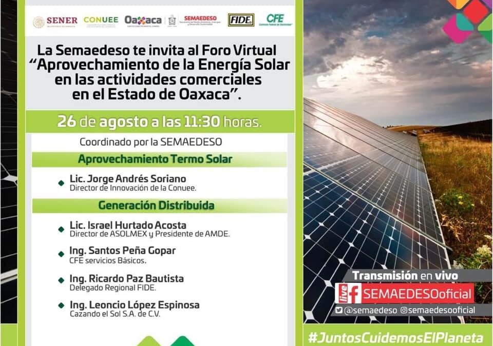 Realizará Semaedeso foro sobre aprovechamiento de energía solar