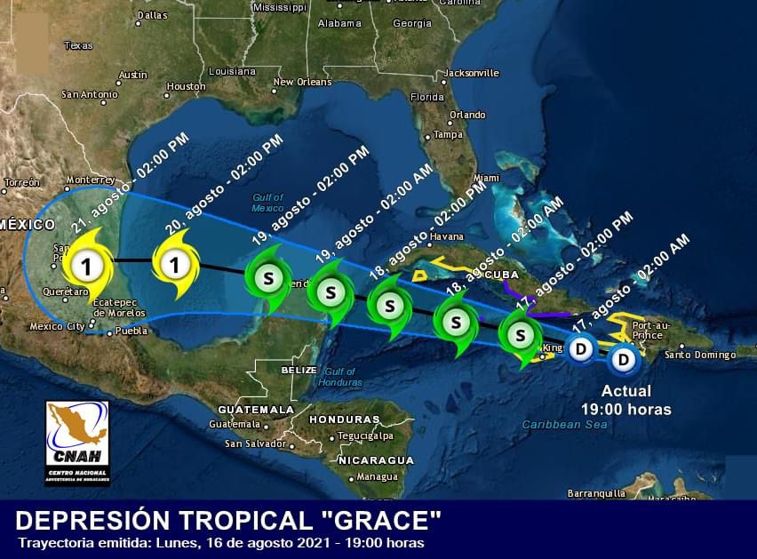 #Grace amenaza con convertirse en huracán en su avance hacia la Península de Yucatán