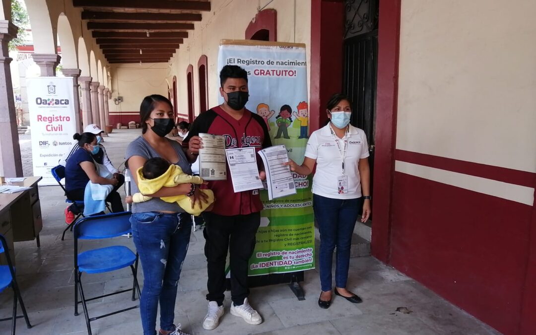 Realizarán registros gratuitos de nacimiento a menores de seis años  en Valles Centrales, Cuenca y Cañada