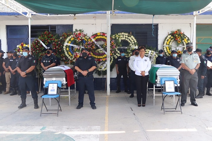 Rinde la SSPO homenaje póstumo a elementos de la PABIC acaecidos en cumplimiento de su deber