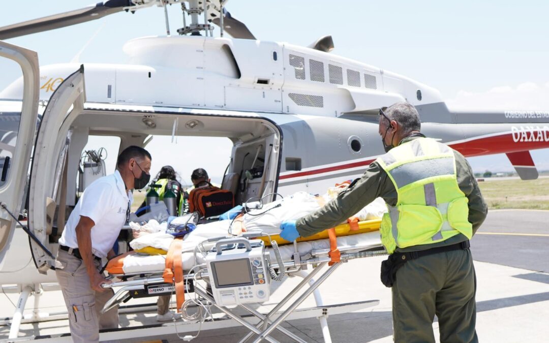 Realiza Gobierno de Oaxaca traslado de paciente con quemaduras de segundo y tercer grado