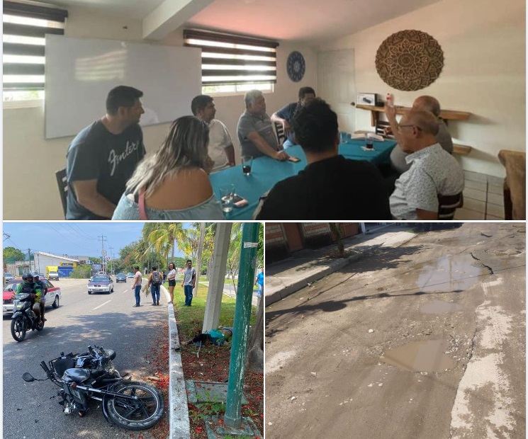 Grupo de ciudadanos de Huatulco, se reúnen para tapar baches