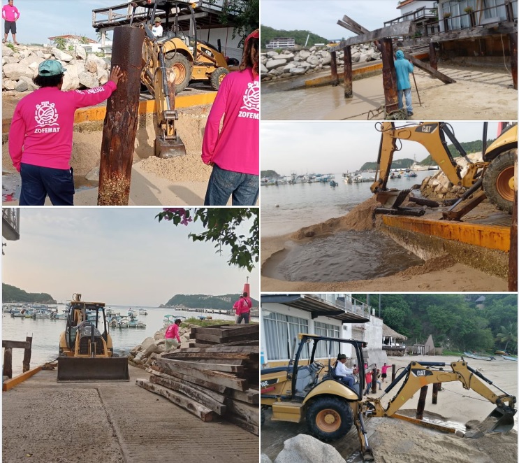 ZOFEMAT Huatulco libera 150m2 del lado Este de Playa Santa Cruz