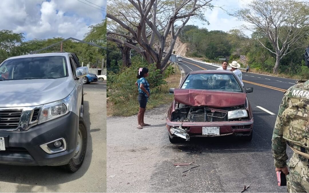 Reportan choque cerca del aeropuerto internacional de Huatulco.