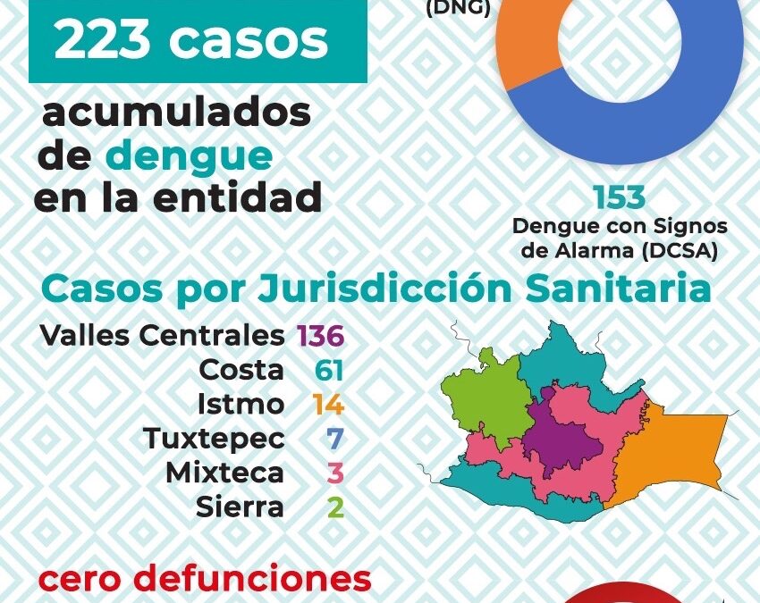 Oaxaca reporta 56 municipios con casos confirmados de dengue