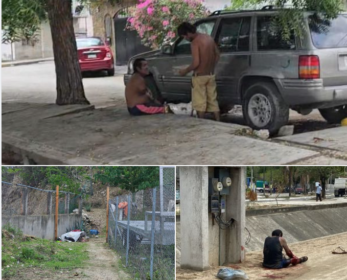 Reportan que policía municipal #Huatulco abandono a persona herida en terreno valdio
