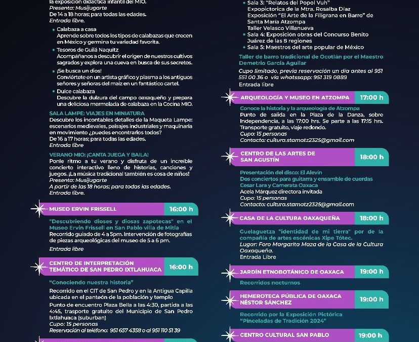 Invita CCO a sus actividades culturales de Julio, Mes de la Guelaguetza