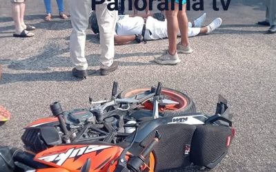 Motociclista derrapado en Huatulco