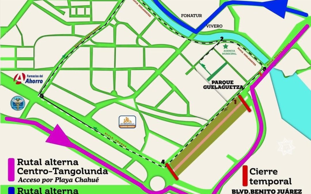 Cierre temporal de vialidades por el banderazo Nacional Vacacional 2025