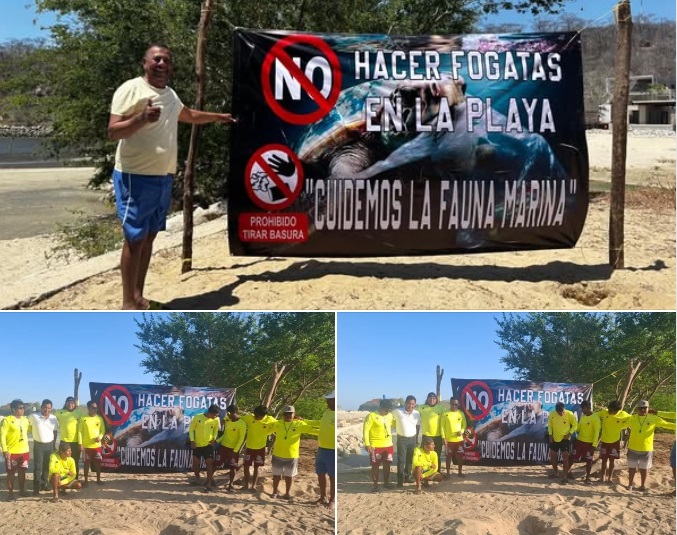 Prestador de servicio turístico náutico Tony Lopez , proporciono de playeras a Guarda vida en Huatulco
