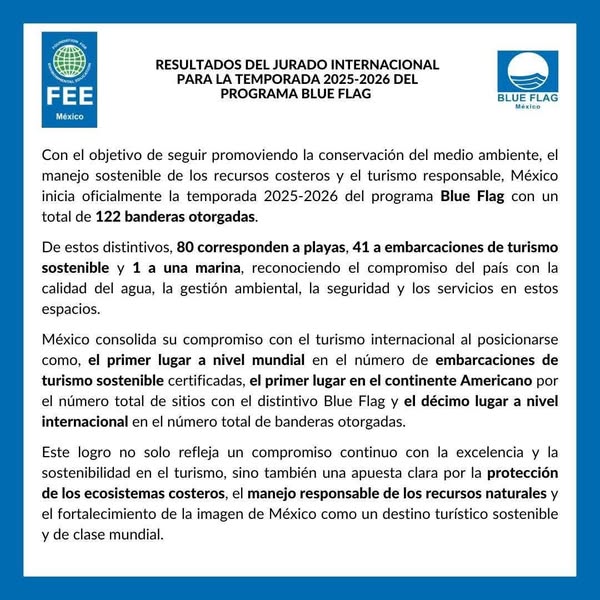 Playas aprobadas por #Blue Flag para la temporada 2025-2026