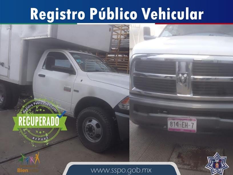 Identifican sepuve camioneta con reporte de robo