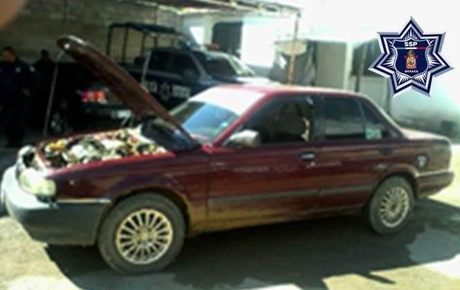 Aseguran vehículo con el numero de motor alterado en Tlaxiaco