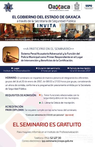 Seminario gratuito sobre nuevo sistema de justicia penal