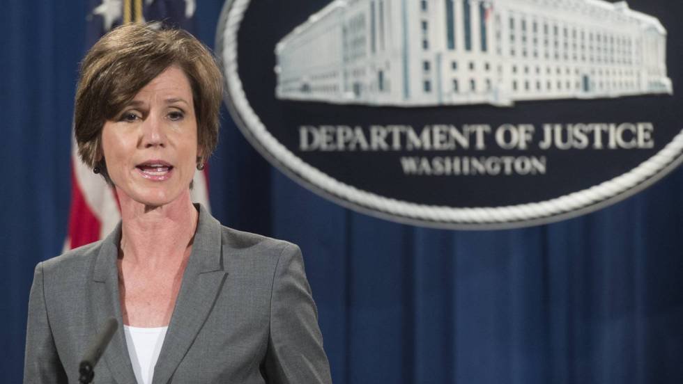 Trump despide a la fiscal general que se negó a defender su veto migratorio ante la Justicia