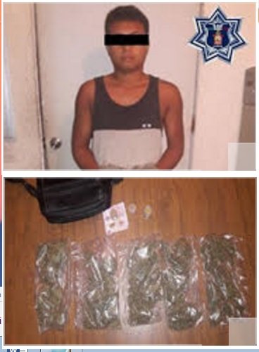 Detienen a motociclista en posesión de marihuana