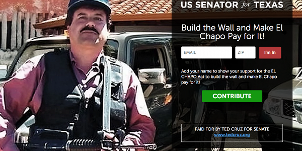 Ex rival de Trump propone pagar muro con dinero de “El Chapo”