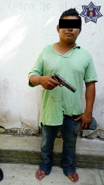 Policías estatales detienen a sujeto armado en el istmo de Tehuantepec