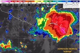 “Adrián” se debilito a Depresión Tropical: Cepco