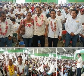 Miles de perredistas y simpatizantes acudieron al llamado del máximo líder del Movimiento Nacional por la Esperanza, René Bejarano Martínez,