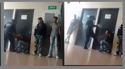 Captan a mujer policía de Chimalhuacán golpeando a joven