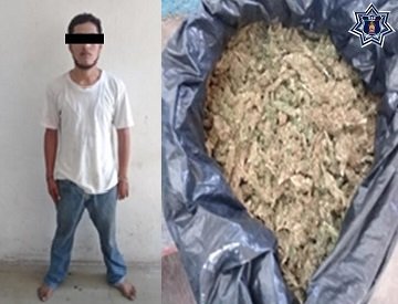 Policias estatales detienen a presunto narcomenudista en la costa