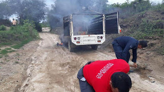 Se calcina dentro de camioneta en la Costa de Oaxaca