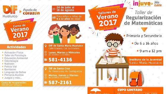 Gobierno de Huatulco ofrece cursos de verano para niños y jóvenes