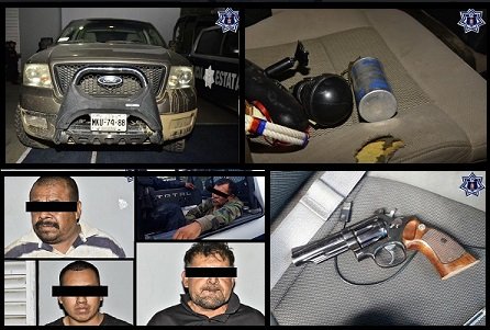Policia estatal detiene a 5 armados