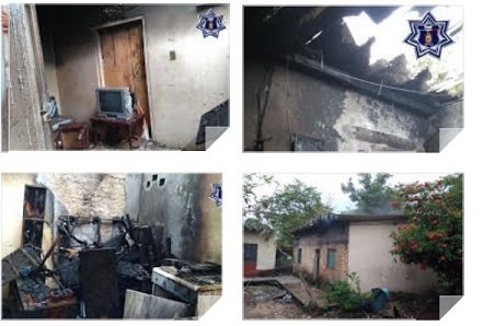Rescata policía estatal a dos menores en un incendio de una casa