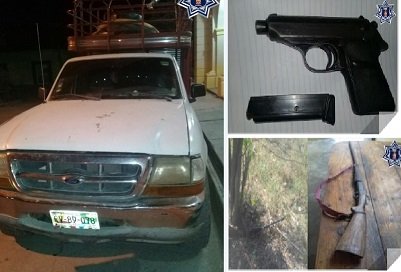 Policía estatal asegura dos armas de fuego durante este fin de semana