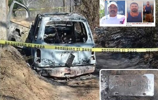 Localizan incinerada camioneta de pescador reportado desaparecido