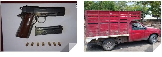 Detiene policía estatal a mujer armada y recupera camioneta robada