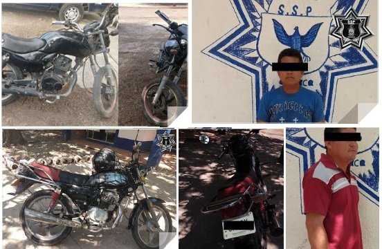 Policías estatales aseguran 2 motocicletas en el istmo