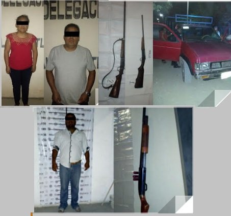 Policía estatal detiene a tres personas por portación de armas