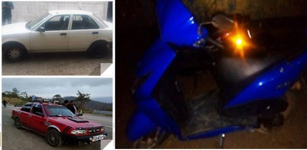 Asegura SSPO tres unidades de motor con diversas irregularidades y dos probables responsables de delitos contra la salud