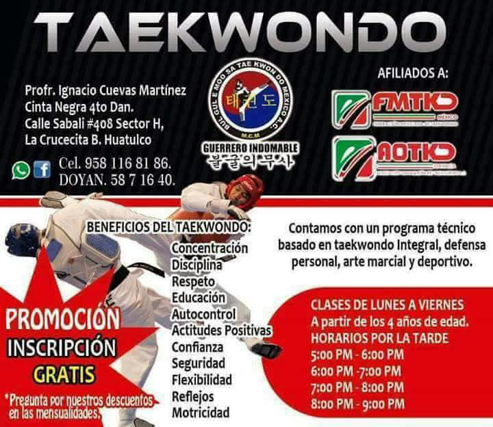 Inscripciones Abiertas Tae Kwon do