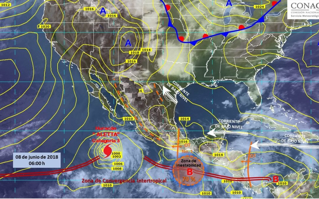 Huracán Aletta, primer huracán de la temporada 2018 en el Océano Pacífico Oriental.